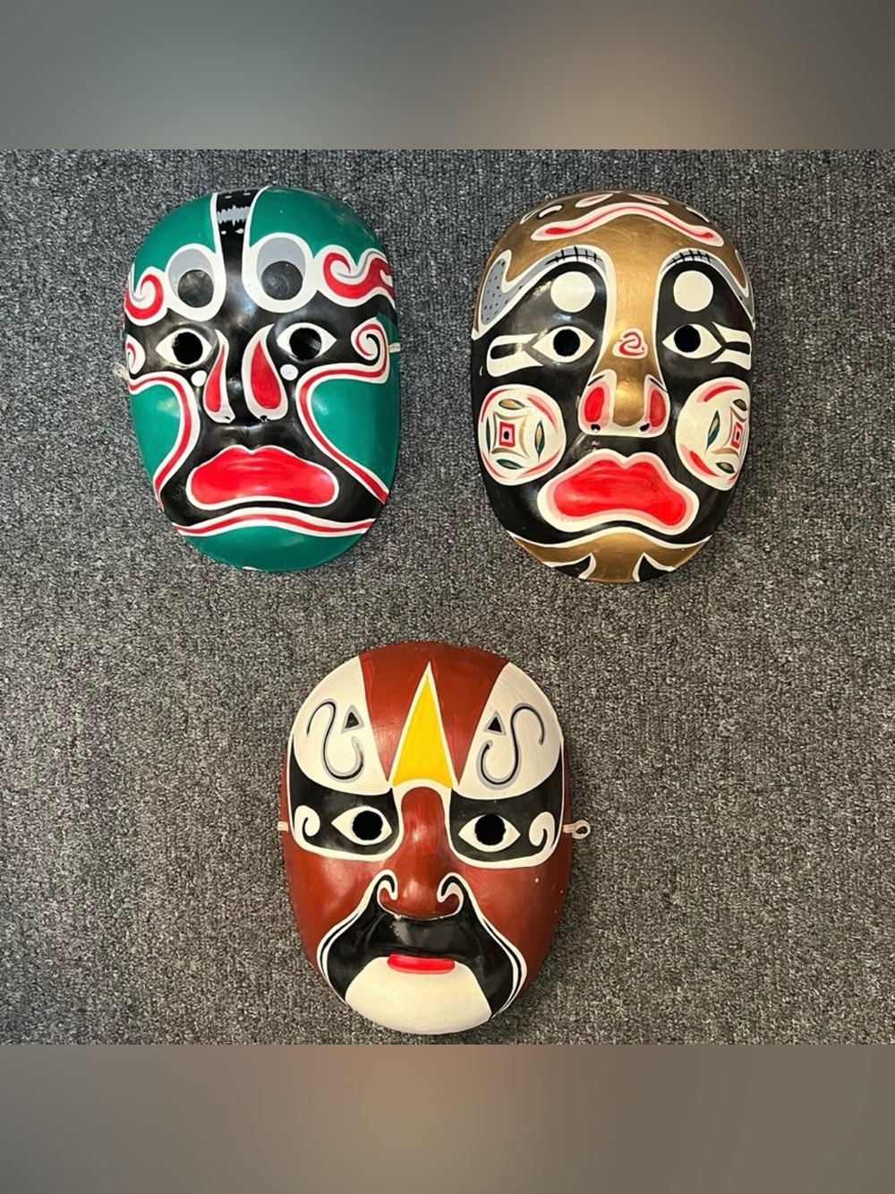 Vintage Hand painted  Paper Mache Asian/Chinese Mask